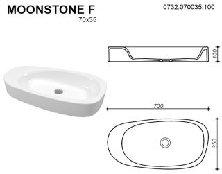 Раковина Whitecross Moonstone F 0732.070035.100 70см белый глянец